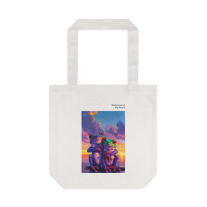 Products: Welcome to My Brain (Frog Friends) Cotton Canvas Tote Bag Neurodiversity in Education Project