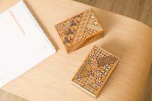 Japanese Handmade Puzzle Box - 3 sun 18 steps - Yosegi/Ichmatsu