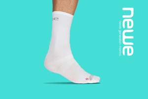 Accessories: newe 'Staple' merino cycling Sock - White & Grey