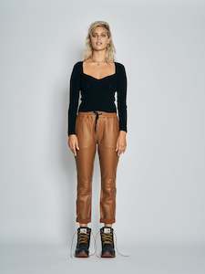 Rupert Leather Trouser | Tan