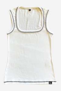 Square Neck Tank - White