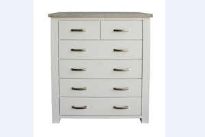 Ashlee White Wash Solid Wooden Tallboy