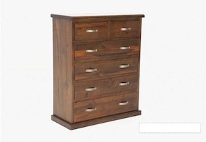 FERGUS Tallboy Solid Pine Wood Rustic Finished