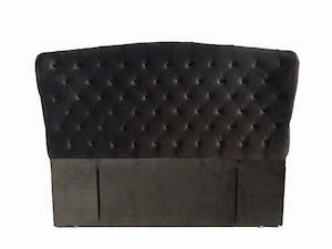 Headboards: Bethany Black Fabric Headboard in Queen/ King/ Super King from