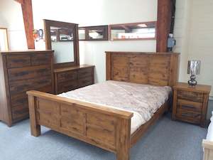 Woodlock 4PCS  Bedroom Suite Solid Pine Wood Rough Sawn and Rustic Queen/ King/ &hellip;