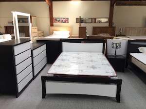 Perry 5PCS Bedroom Suite Solid Pine Wood Black and White in Single/ King Single/&hellip;