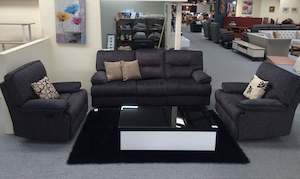 Sofas: Marcus Fabric Recliner Lounge Suite 1+1+3 with 4 Recliners from