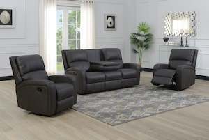 Arlington Fabric Recliner Sofa with Fold-Down Cup Holder Console from