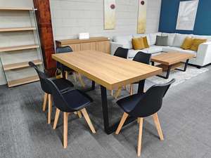 Bright 7PCS Dining Suite 1.6m Table with 6 x Sonia Chairs