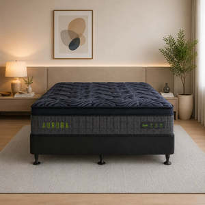 Bedroom: Queen Bed 2Pcs Aurora Queen Mattress & NZ Made Base