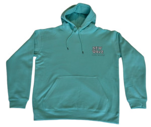 New Wave Retro Print Hoodie Mint - Adult