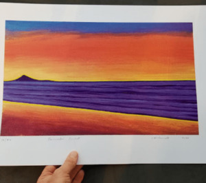 Products: Taranaki Sunset – screen print