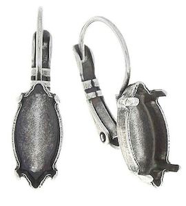 Earrings: Earwire - Lever Back - Navette - 15mm x 7mm - 1 pair