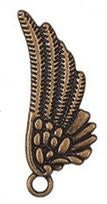 Bead: Metal - Angel Wings - Antique Bronze - 10 pieces
