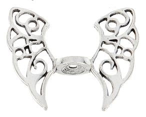 Beads: Metal - Angel Wings - Antique Silver - 10 pieces
