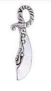 Pendants And Charms: Charms - Dagger - 25mm - 10 pieces - Antique Silver