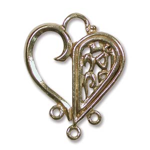 Pendants And Charms: Pendant - Brass - Heart - 22mm x 17mm
