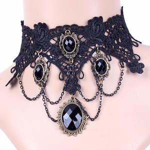 Retro Gothic Hollow Lace Collar Necklace