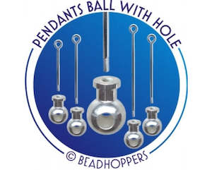 Beadhopper: Beadhopper - Interchangeable End Ball with Hole - 1 piece - Silver