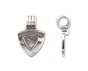 Sterling Silver: Glue On Bail - Sterling Silver - Triangle - 13mm x 12mm (2gm) - 1 piece