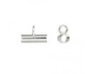 Sterling Silver: Tube with Ring - Sterling Silver - 2.8mm x 8mm - 1 piece