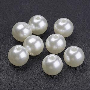 Acrylic And Resin: Acrylic - Pearls - Round - 50 pieces