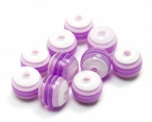 Acrylic And Resin: Acrylic - Round - Striped - 6mm - 50 pieces