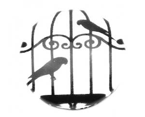 Cabochon: Cabochon - Retro - 12mm - 1 piece - Black and White