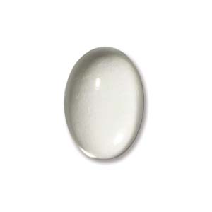 Cabochon: Cabochon - Glass - Oval - 25mm x 18mm - 1 piece - Clear