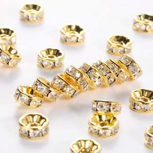 Crystals: Rondelles with Rhinestones - 8mm - 20 pieces