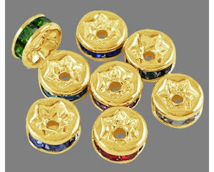 Crystals: Rondelles with Rhinestones - 6mm - 20 pieces