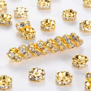 Crystals: Rondelles with Rhinestones - 5mm - 20 pieces