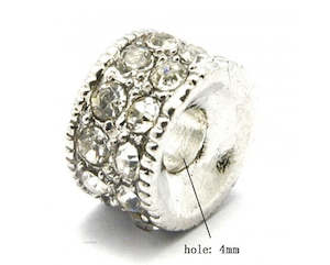 Crystals: Metal and Rhinestones - Rondelle (European Style) - 11mm - 1 piece