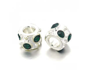 Crystals: Metal - Tube - (European Style) - Rhinestones - 10mm x 8mm - 10 pieces