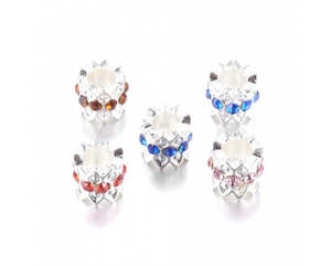 Crystals: Metal - Tube (European Style) - Rhinestones - 9.5mm x 9.5mm - 10 pieces