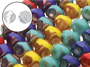 Czech And Preciosa: Czech - Central Thru Cut - 9mm - 15 pieces