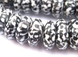 Czech And Preciosa: Recycled Glass -  Rondelle (Fused) - 10 pieces