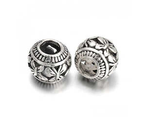 Metal - Round (European Style) - 11mm - 10 pieces - Antique Silver