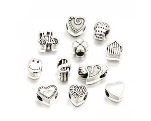 European Style: Metal - Mixed (European Style) - 10 pieces - Antique Silver