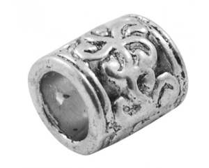 European Style: Metal - Tube (European Style) - 9mm x 9mm - 10 pieces - Antique Silver