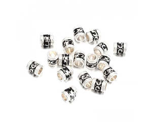 European Style: Metal - Tube (European Style) - Enameled - 8.5mm x 7mm - 10 pieces