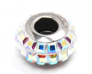 Swarovski - Square Slim (BeCharmed) - Eurpoean Style - 13mm - Crystal AB