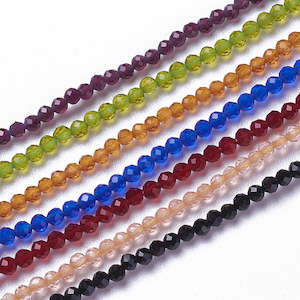 Glass - Round (Faceted) - 2mm - 30cm Strand