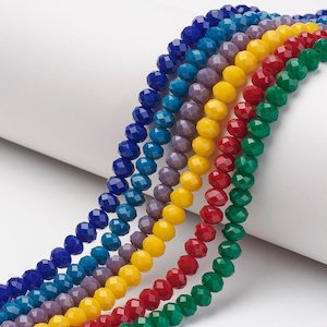 Glass: Glass - Abacus (Faceted) - Opaque - 6mm x 5mm - 40cm