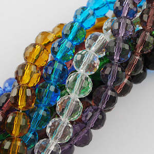 Glass: Glass - Round (Faceted) - 12mm - 50cm Strand