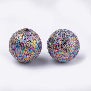 Large Beads: Thread - Polyester - Round - 16mm - 10 pieces