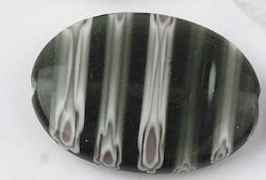 Millefioi: Millefiori - Flat Oval - 25mm x 16mm - 1 piece