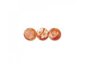 Millefioi: Millefiori - Round (Disc) - 8mm - 40cm strand - Orange