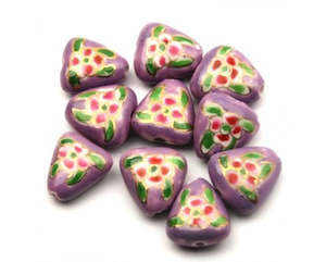 Porcelain And Ceramic: Porcelain - Triangle - 13mm - 10 pieces