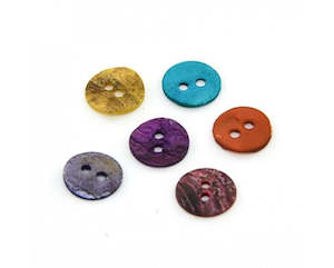 Shell: Shell - Mother of Pearl - Buttons - Flat Round - 10mm - 40 pieces